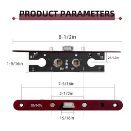 Storm Door 2 Piont Mortise Lock Body Replacement Fit for Pella Storm Door Handle Set Part (Red)