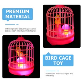 TOYANDONA 1 Set Light Music Bird Cage Singing Parrot Toy Electric Bird in Cage Talking Bird in Cage Electric Bird Toy Led Light Bird Toy Mini Bird Cage Toy Child Artificial Abs The Bird
