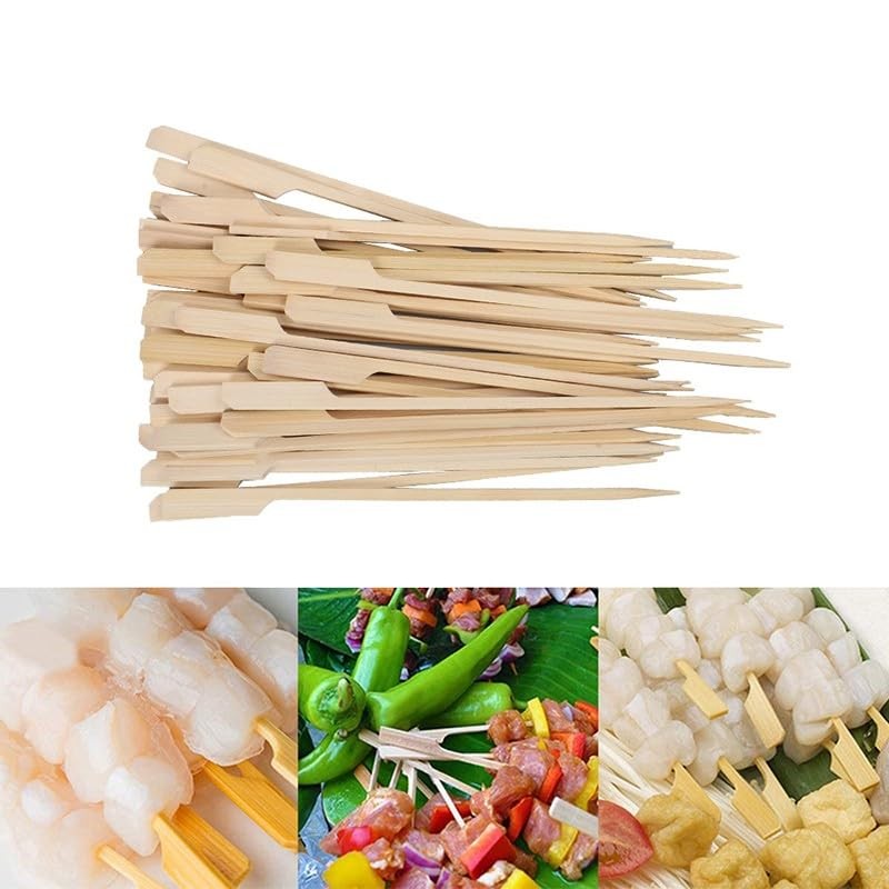 Bamboo Wooden Catering Paddle Skewers Disposable Finger Food Cocktail BBQ