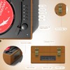 Yintiny Reproductor de CD de piel recargable con altavoces; transmisor