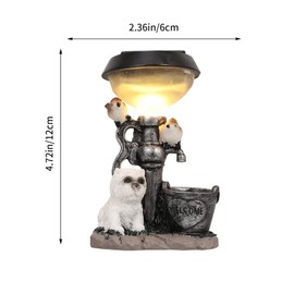 MERRYHAPY Lovely Animal Statue Solar Light Resin Dog Lamp for Garden Lawn Decor Delicate Outdoor Solar Animal Ornament Cozy Illumination for Courtyards and Flower Beds