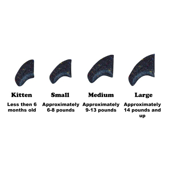 Purrdy Paws Black Holographic Glitter Soft Nail Caps for Cats