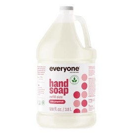 Recambio de jabón líquido para manos Everyone, 1 galón, pomelo rubí, limpiador a base de plantas con aceites esenciales puros