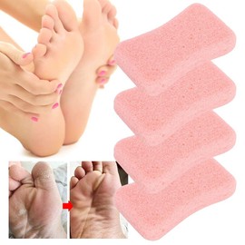 4 Pieces Pumice Stone for Feet, Callus Exfoliating Stone, Feet, Hard Skin Remover, Pedicure Scrubber for Feet, Hands and Body (Pink)