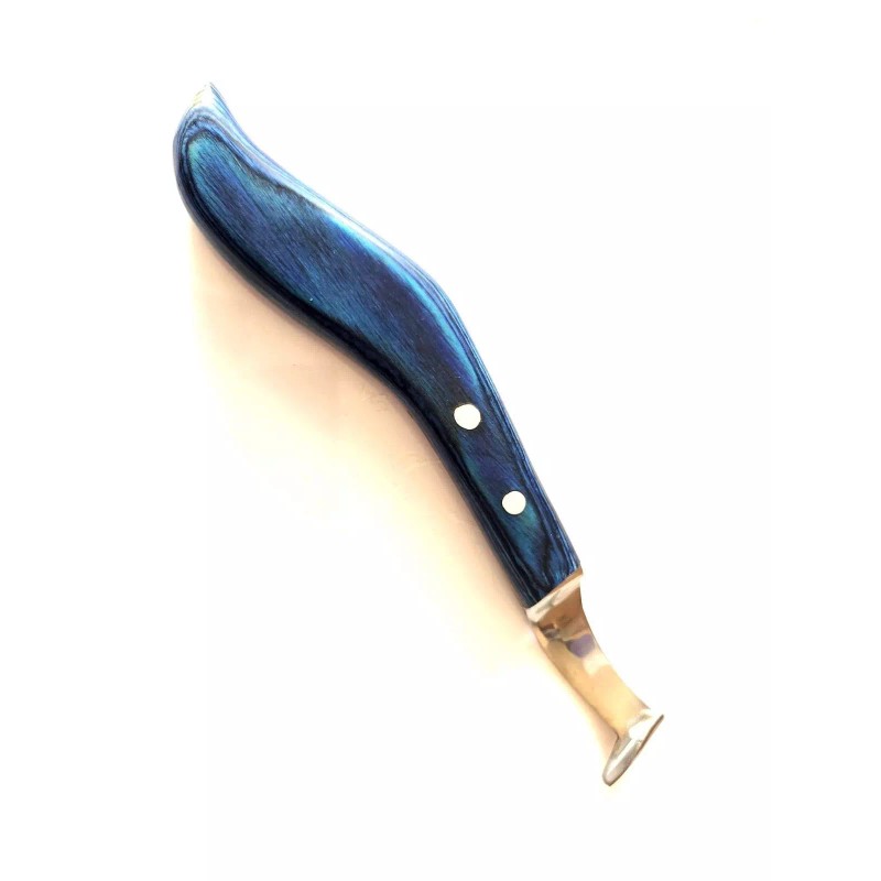 MD Super Sharp Hoof Knife, Blue Color Wooden Handle, Stainless