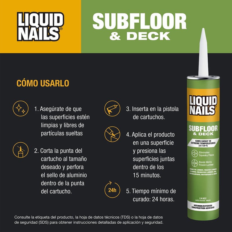 Liquid nails Subfloor and Deck 28 oz. White Latex-Based Construction