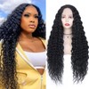 FANCEE Black Long Kinky Curly Wig 13x4x1 T Lace Middle