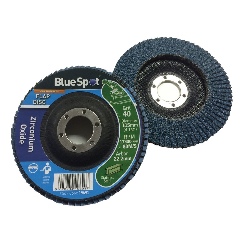 Home.smart 8 x Mixed Grit Flap Discs 115mm Zirconium Oxide