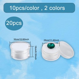 NICENEEDED 20 Pcs Mini Round Stone Box, Transparent Jewelry Storage Case with Sponge Box and Clear Top Lids for Jewelry Display