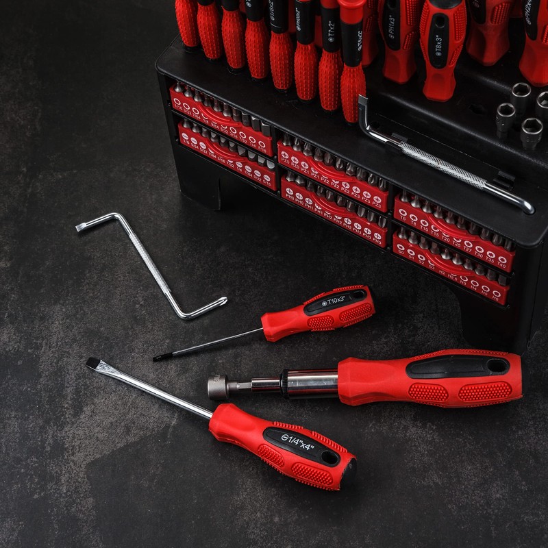 CARTMAN Magnetic Screwdriver Set with Rack, Includs Precision Screwdriver, Magnetizer