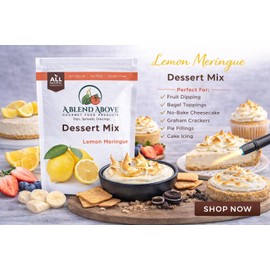 A Blend Above Lemon Meringue Pie Mix - No-Bake Desserts, All Natural, Gluten Free, No MSG - Instant Dessert Mix, Fruit Dip, Bagel Topping, Frosting, Cheesecake Filling - Makes 16 Oz (Pack of 3)