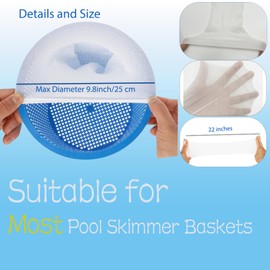 KGC Pool Skimmer Socks, 20 Pack of Reusable Pool Filter Socks for Skimmer Baskets, Pool Socks Protect Inground or Above Ground Pool Filter System Clean Debris and Leaves