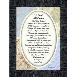 Vintage I Said A Prayer, Prayer poem of blessing over a loved one, 7x9 77936CH