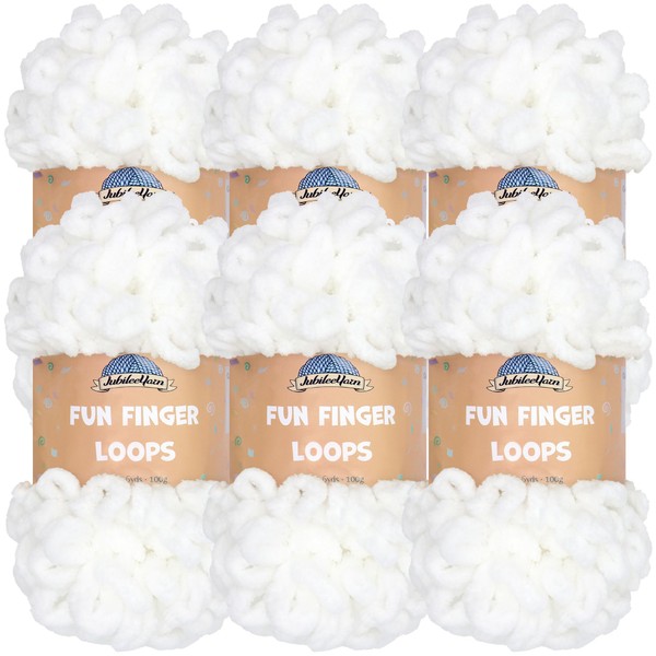 JubileeYarn Fun Finger Loops Yarn - Jumbo Polyester - 100g/Skein