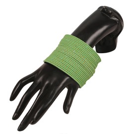 Touchstone New Indian Bollywood Trending Fashion Handcrafted Beautiful Trimmed Edges Textured Pistachio Color Golden Dots Designer Jewelry L Bracelets Bangle. Set of 24 for Women.