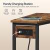 HOOBRO Wedge End Table with Charging Station, Recliner Wedge Side