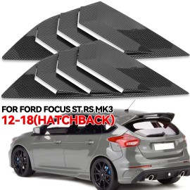 XUKEY Window Louver Rear Vent Cover Carbon Fiber For Ford Focus ST RS MK3 Hatchback 2x