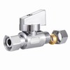Breezliy 1 Pack Lead-Free Brass Angle Stop Valve 3/8" Comp