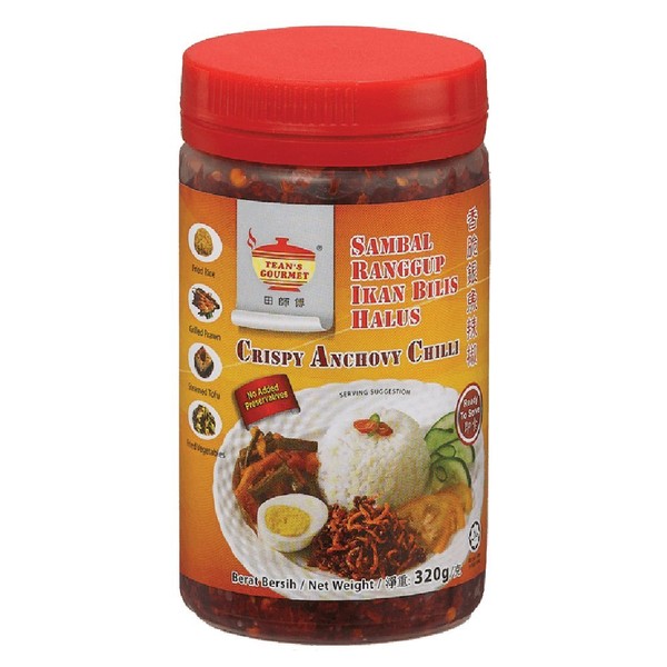 Tean's Gourmet Chili 320g (Crispy Anchovy, 12 Pack)