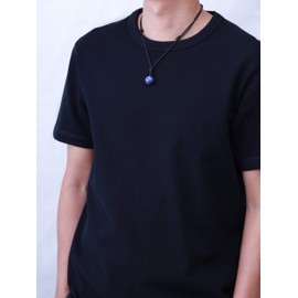 COAI Collar con colgante de piedra redonda para hombres y mujeres, Piedra, Sodalita