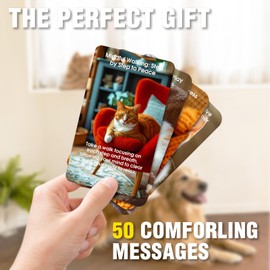 ZZBUY Cats Against Anxiety Cards, 50 Affirmation Cards for Anxiety Relief Items & Self Care Meditation Mindfulness Cards (Cats Against Anxiety Cards)