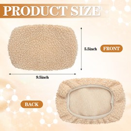 Nuanchu 2 Pcs Fleece Pad Cover Compatible with Jeanie Rub Massager Soft Sheepskin Pad Cover Washable Massage Pad for Comfortable and Effective Massaging, 9.5 x 5.5 Inches