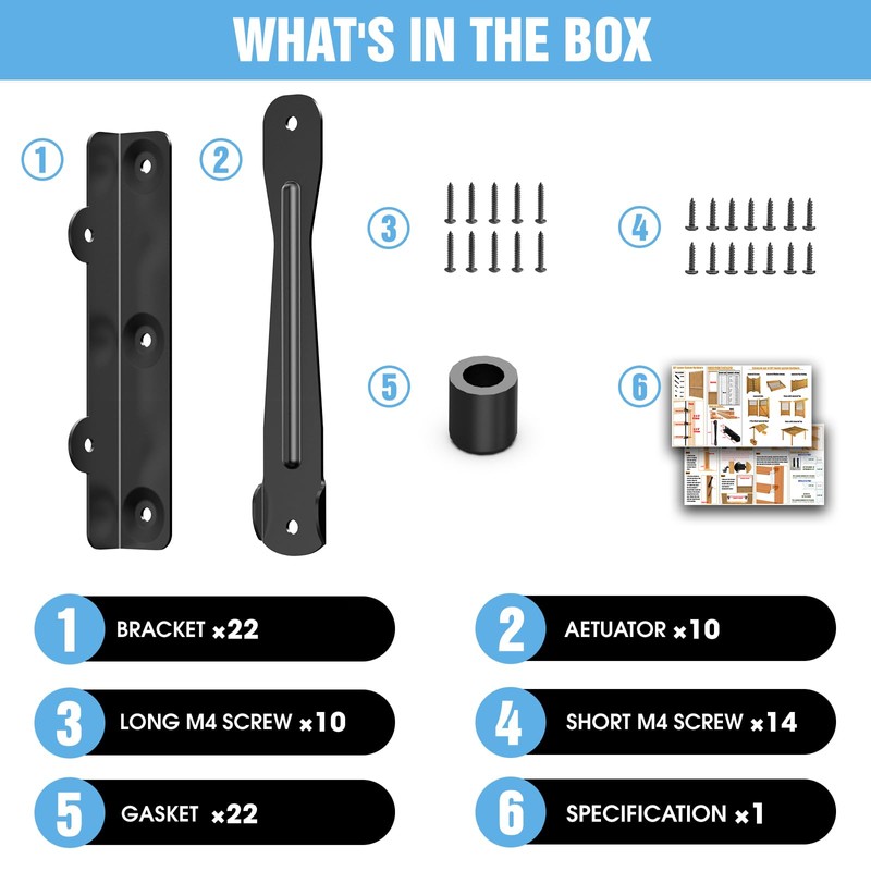 Suemisi Louver Bracket Kit, Louver Hardware Set,Window Shutter Hardware,Deck Sunblind