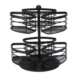 Bath Bliss 2 Tier Carousel Vanity Storage Organizer, Under Cabinet, Dresser Top, Good for Cosmetics, Jewelry & Toiletries, X-Large, Black