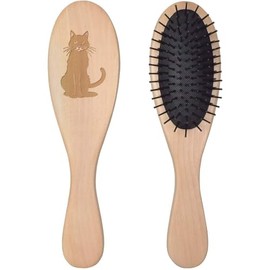 'Sitting Cat' Wooden Hairbrush (HA00046892)