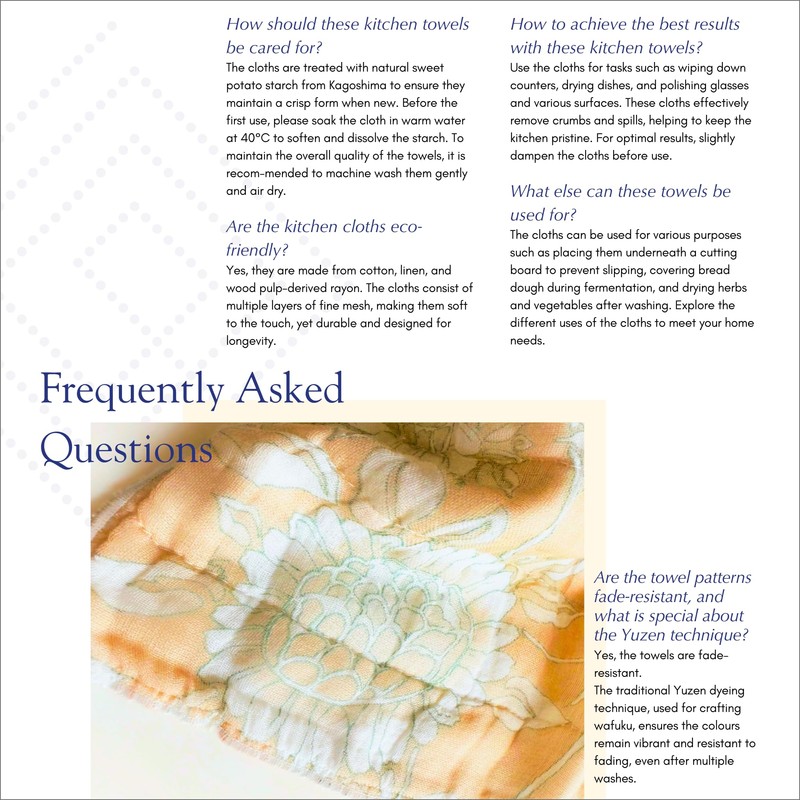 Floral Kitchen Towel Set - Hydrangea in Light Blue -