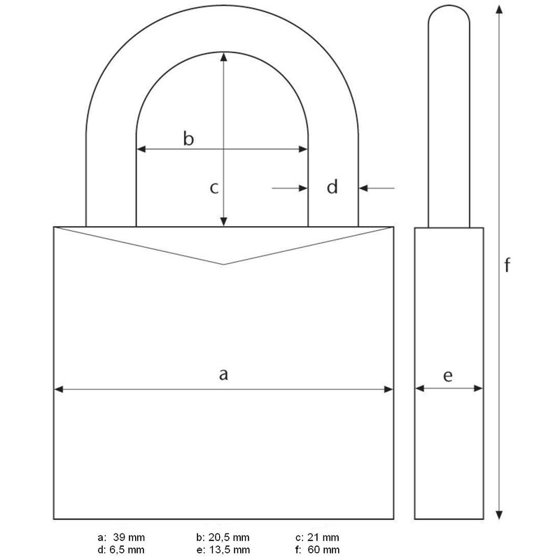 Abus 05407 Brass Padlock, 45/20, 3801-20