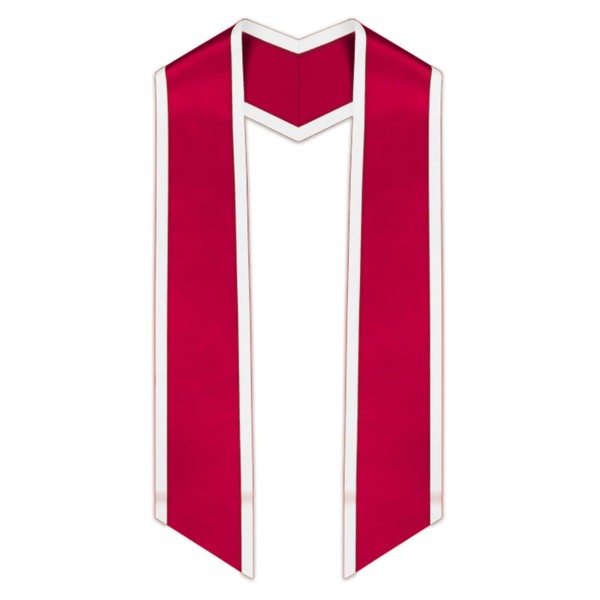 Unisex Graduation Honor Stole With Trim, Angled End Sash 72"