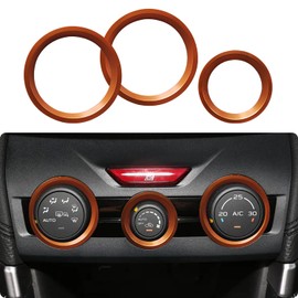 AC Switch Knob Ring for Forester Accessories 2019-2023 Crosstrek 2018-2023 Impreza Accessories 2017-2023 Radio Control Knob Ring 3pcs Orange