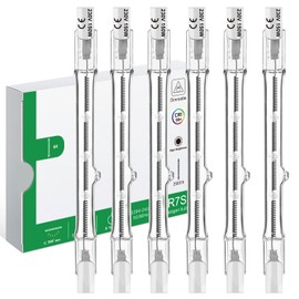 Jaenmsa R7S Halogen Rod 118 mm, Halogen Bulb R7s 118 mm, Pack of 6 Uplighter Bulbs 150 W 230 V 2700 K Warm White, Construction Spotlight Bulb Dimmable for Landscape Lighting Living Room Lights