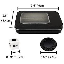 Ahoper Juego de Dados Left Right Center Prime Set con 3 Dados + 40 Fichas. Left en el Producto Significa Pasar 1 Ficha a la Izquierda, Right en el Producto Significa Pasar 1 Ficha a la Derecha. (Negro