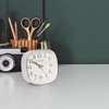 La Crosse Clock 617-379W White Square Silent Sweeping Analog Alarm