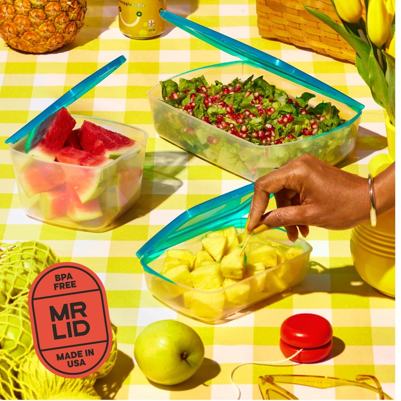 Premium Attached Food Storage Containers, Permanently Attached Plastic Lid, Never