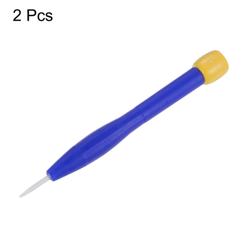 HARFINGTON 2Pcs Plastic Screwdriver 0.9mm Slotted Head Screw Driver Ceramic