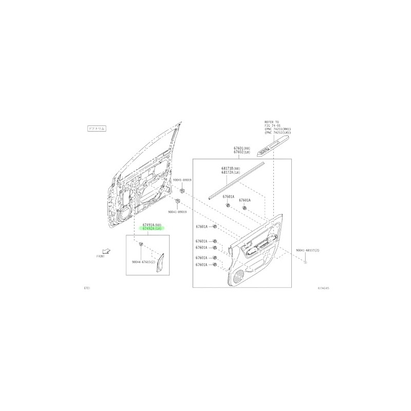 TOYOTA (トヨタ) 純正部品 GARNISH FR DOOR LWR FRAME BRACKET LHフロントドアロワーフレームブラケット