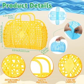Yiyiring 48 Pcs Pool Party Favors for Kids Beach Party Favors, Reusable Jelly Basket Neon Sunglasses Absorbent Beach Towel Mini Water Guns End of School Gifts for Kids Summer Themed Birthday Supplies