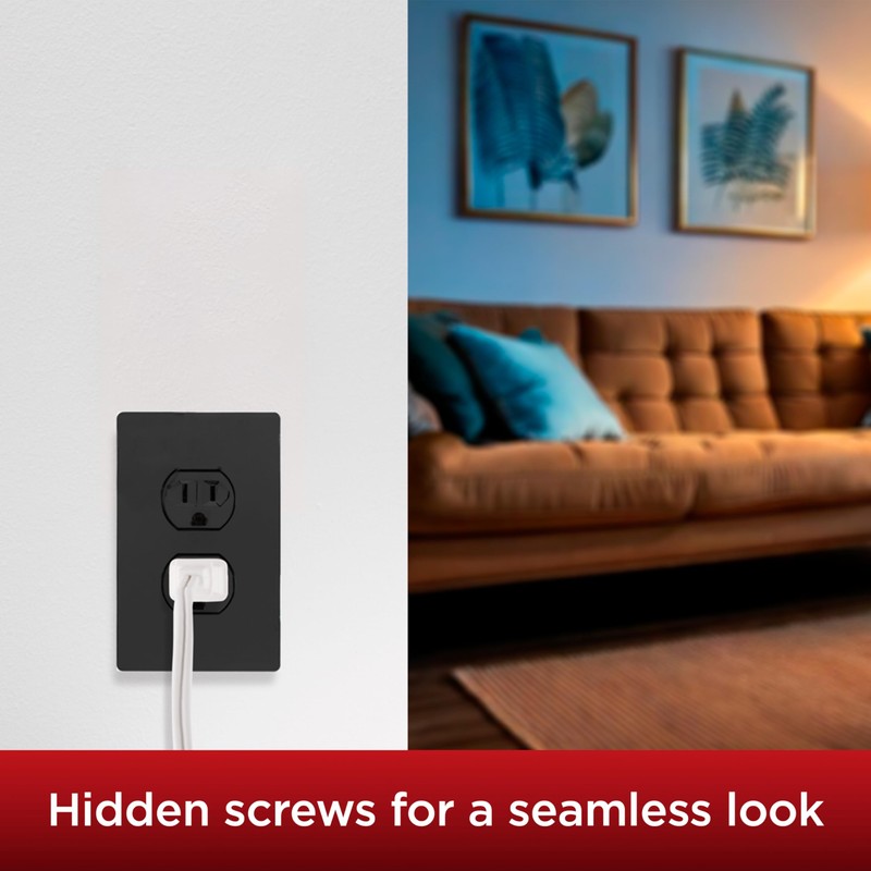 UltraPro Screwless Duplex Receptacle Wallplate, 1-Gang, Modern Snap-On Cover, Child-Safe,
