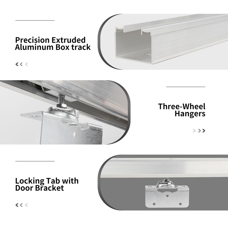 DIYHD 60" Commercial Grade Aluminum Pocket Door Track Kit,Ceiling Mount