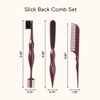 Conair Slick Back Tail Comb Set, 3-Pack with Fine Tooth