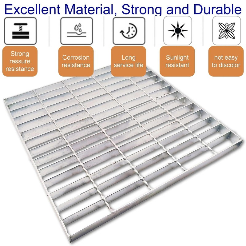 DuuMuut Galvanized Steel Drain Grate 20x20 in, B-Class 28100 lbs