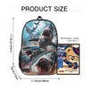 Funny Backpack Shark Backpack Animal Printed Aesthetic Bookbag Black Simple