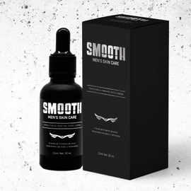SMOOTH Tónico facial para hombres | Hidrata, Tonifica y Desinflama la piel. Astringente y antibacteriano, disminuye manchas | Hialuronato de Sodio, Extracto de Arroz y Hamamelis | 30ml | Noche