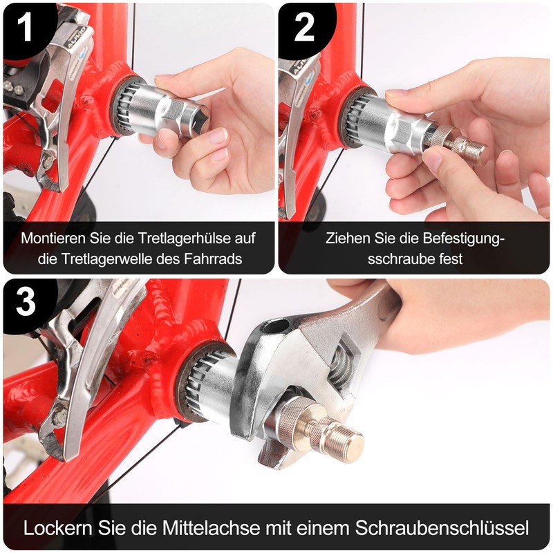 TBoonor Bicycle Bottom Bracket Remover, Tool Crank Puller Remover, 24