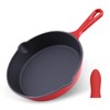 Tastedeli Enameled Cast Iron Skillet 10inch with Pour Spouts for