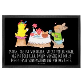 Mr. & Mrs. Panda 40 x 60 cm Door Mat Easter Breakfast – Easter Gifts, Easter Decoration, Gift, Easter Eggs, Door Mat, Door Mat, Motif Door Mat