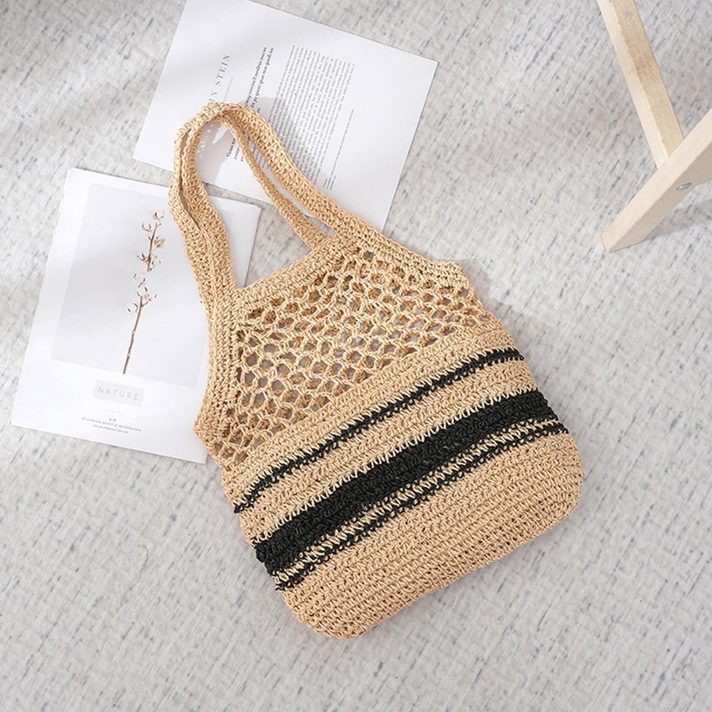 Hand Crocheting Straw Braided Yarn for DIY Knit Cotton Raffia